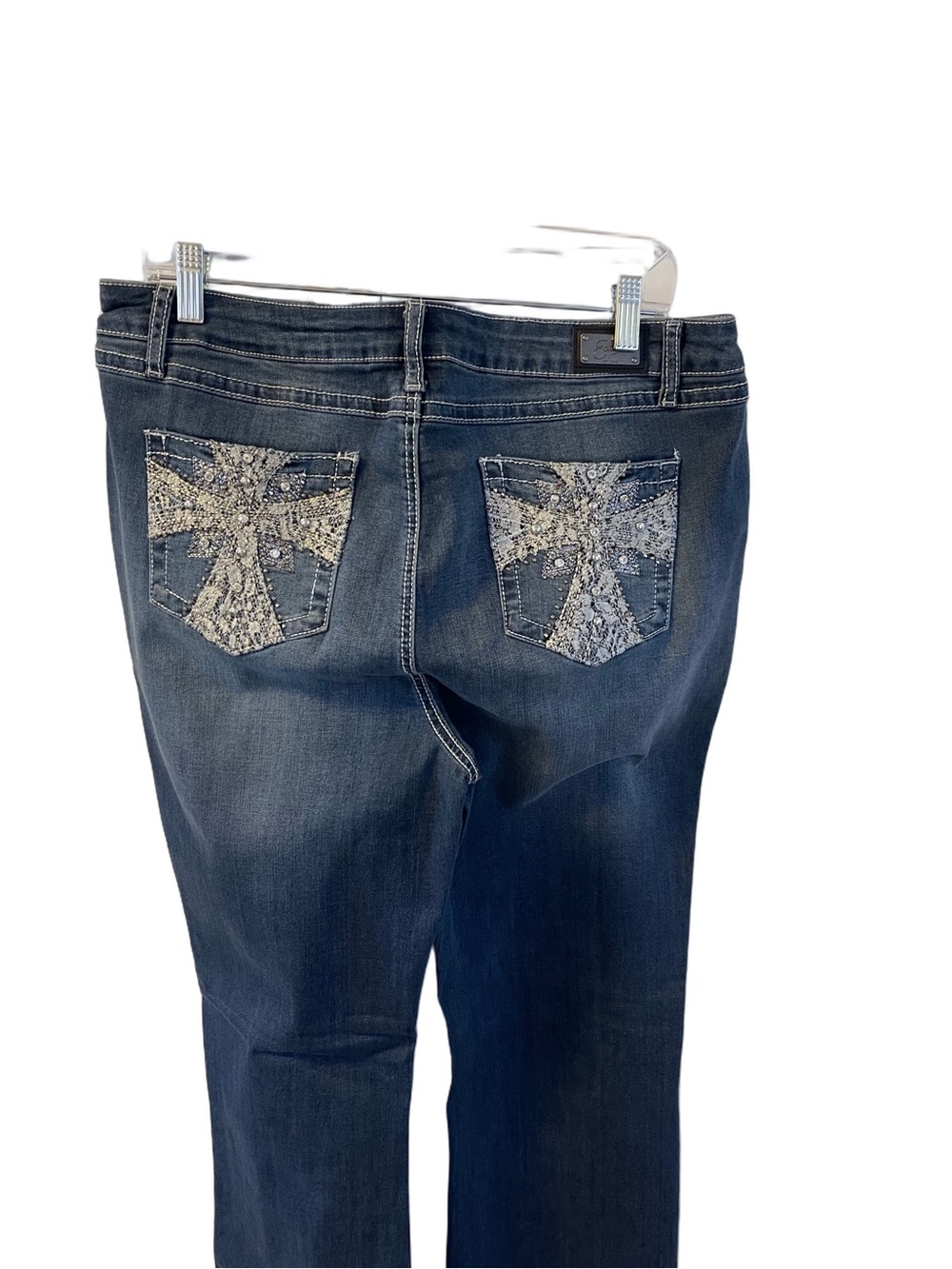 Earl Women’s Slim Boot Jeans Stretch Designer with Pocket Embellishments Sz 16 - Picture 4 of 12